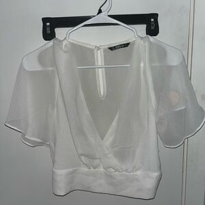 See-through blouse with flowy sleeves